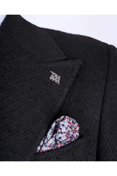 TerziAdemAltun Italian Style Slim Fit Double Breasted Men's Single Jacket Black T13354