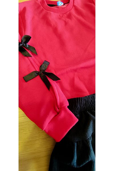 Kidsmadamiko 3 Thread Raised Skirted Girl's Bottom Top Suit 100% Cotton