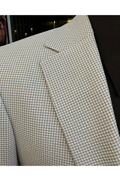 TerziAdemAltun Ανδρικό μπουφάν ιταλικού στυλ s εφαρμοστό τσέπες μπεζ T12240