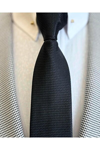 TerziAdemAltun Italian Style Slim Fit Houndstooth Pattern Men's Jacket Black T12627