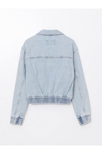 LC Waikiki Jachetă de jeans pentru femei cu guler de cămașă supradimensionată - S53126Z8