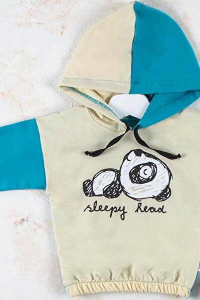 Eng Panda Patterned Hooded Baby Boy Set