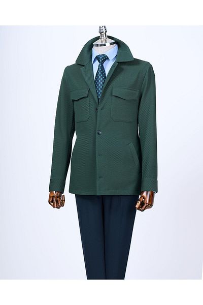 TerziAdemAltun Jachetă sport sezonieră pentru bărbați în stil italian slim fit verde T13091