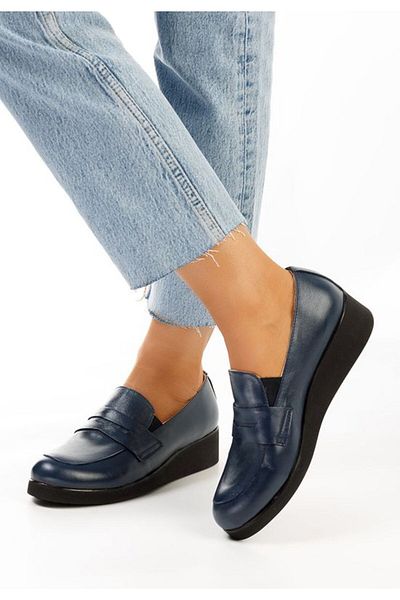 B T Shoes Mocasini cu talpa groasa Gessi albastri