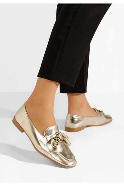 B T Shoes Elegant women's gold Vitena loafers