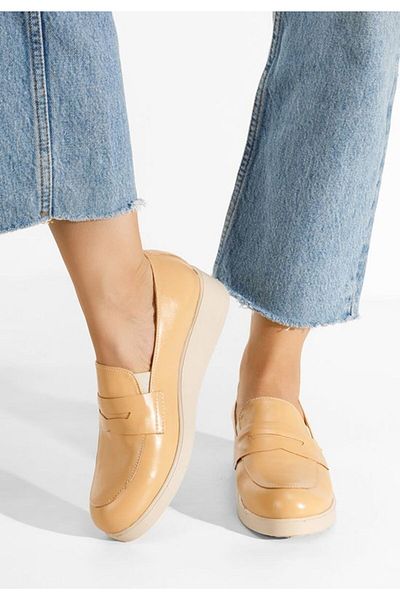 B T Shoes Women's platform loafers Gessi beige