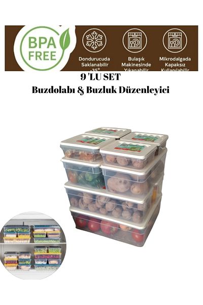 VİZYON Deep Freezer Fridge Organizer Storage Container Diffreeze Organizer Microwave Container