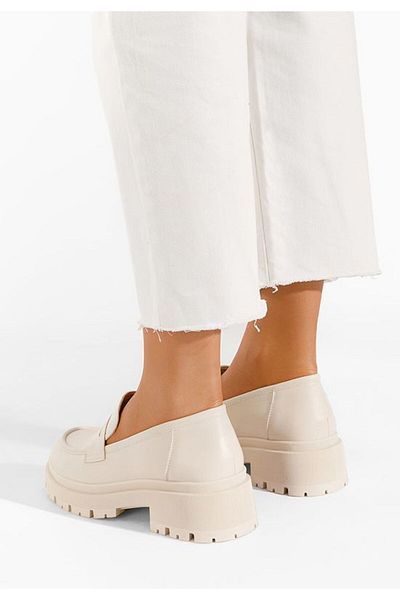 B T Shoes Mocasini cu talpa groasa Annette bej V2
