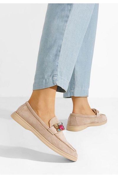 B T Shoes Elegant women's loafers Maceira V9 khaki