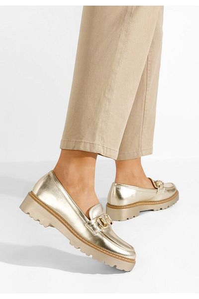 B T Shoes Women's Alvarias gold loafers