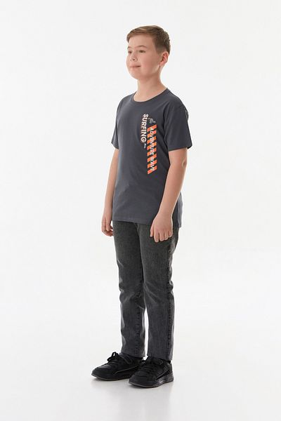 Fulla Moda Αγορικό μπλουζάκι με στάμπα Adventure Text από 100% βαμβάκι