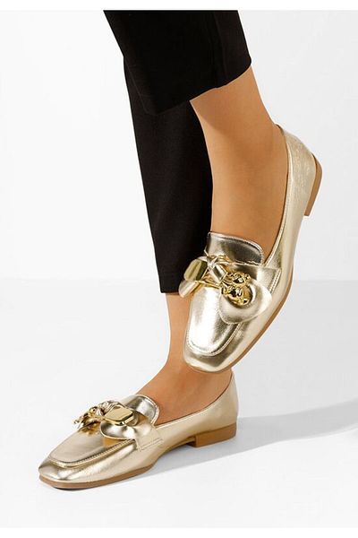 B T Shoes Elegant women's gold Vitena loafers