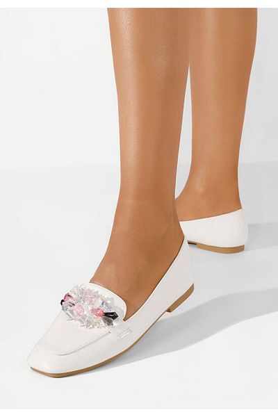 B T Shoes Mocasini dama eleganti Anicuta albi