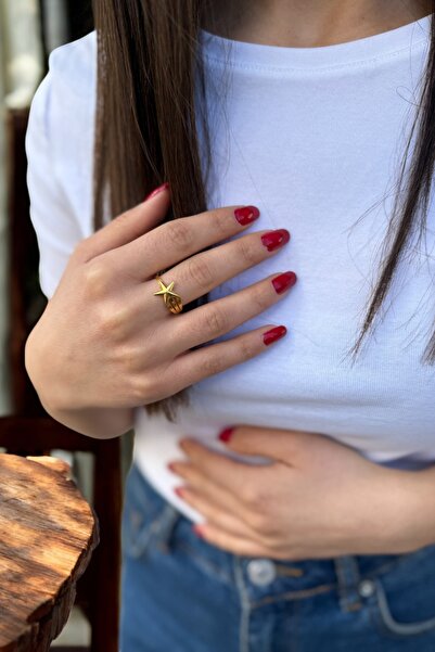 Utku Kuyumculuk 22 AYAR ÖZEL TASARIM  YILDIZ ALTIN YÜZÜK