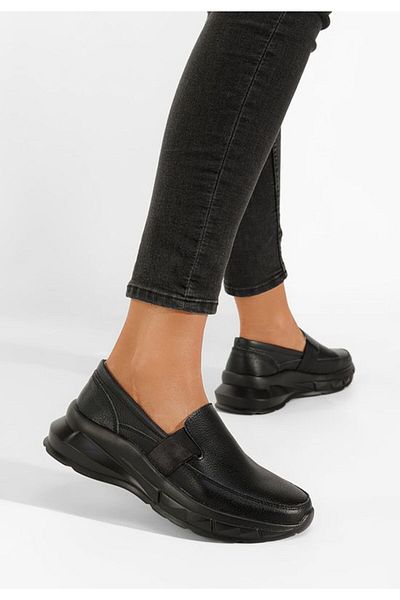 B T Shoes Pantofi casual dama piele Amelya negri