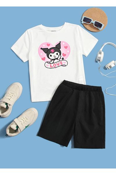 OTNICKA Special Design Printed Children's Bottom Top T-Shirt Set