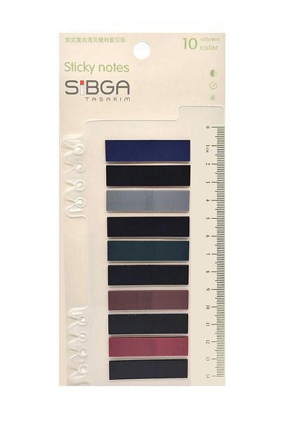 sibga tasarım Transparent Colored Post-It Note Paper - 200 Sheets Bookmark Sticker