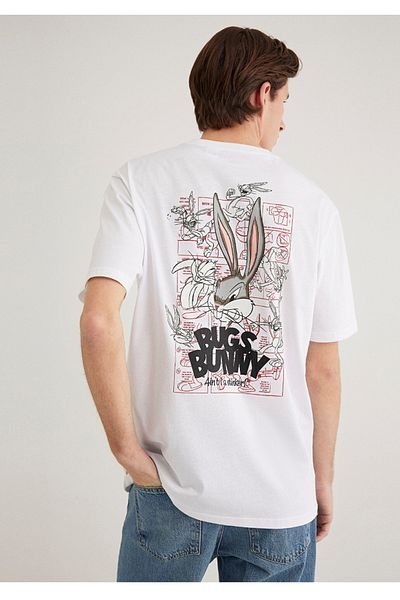 Mavi Bugs Bunny Printed Comfortable Mold Men's T-Shirt