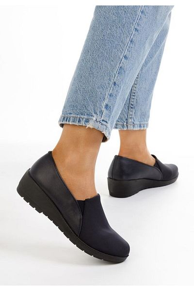 B T Shoes Mocasini cu platforma Yanira navy
