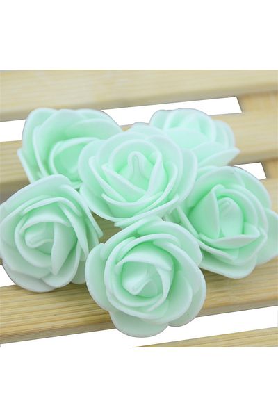 Choice 450PCS-480PCS Fluorescent green About  480pcs-500pcs/3cm Mini PE Foam Rose Flower Head Artificial Ro