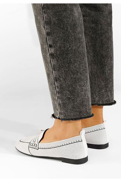 B T Shoes Mocasini dama Kirrana albi V2