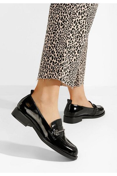 B T Shoes Black Vibia genuine leather loafers
