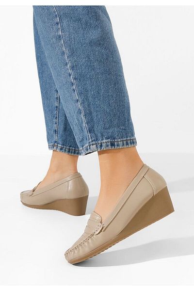 B T Shoes Women's Eligia platform loafers in beige