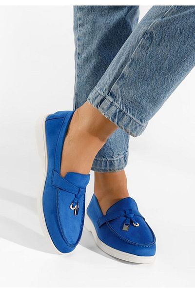B T Shoes Mocasini dama Glena albastri