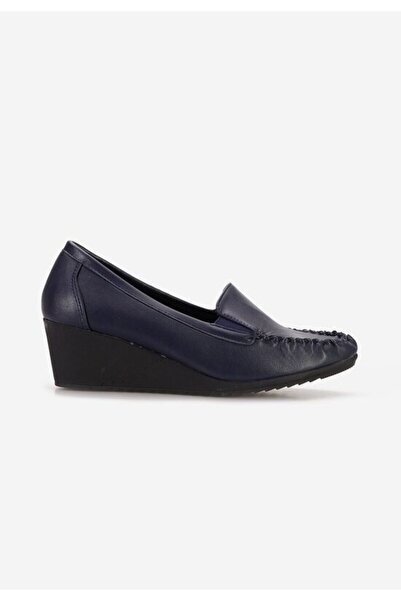 B T Shoes Mocasini dama cu platforma Alpha navy