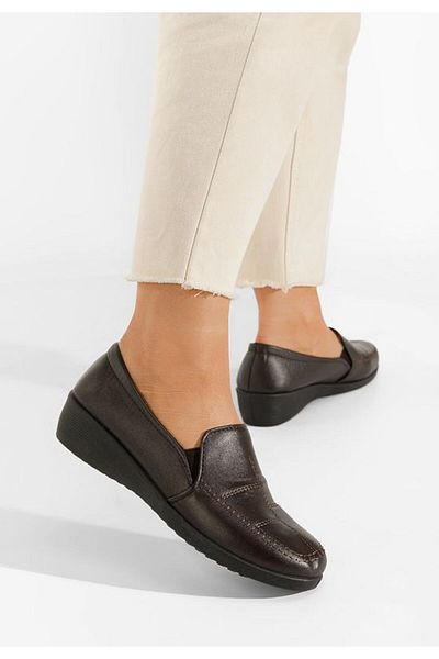 B T Shoes Laurentina women's brown loafers