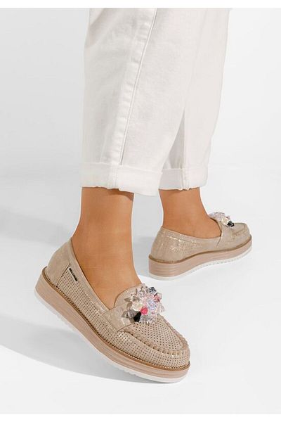 B T Shoes Mocasini cu talpa groasa Veiga V2 aurii