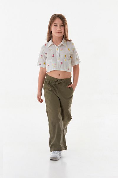 Fulla Moda Cămașă pentru fetiță cu buzunare cu model de fructe