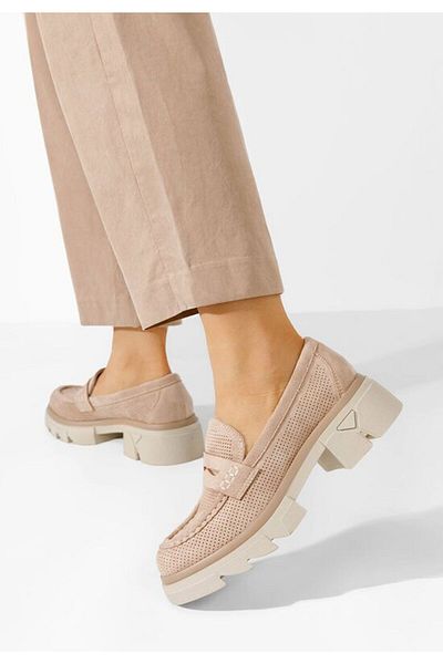 B T Shoes Lerina V2 khaki thick-soled loafers