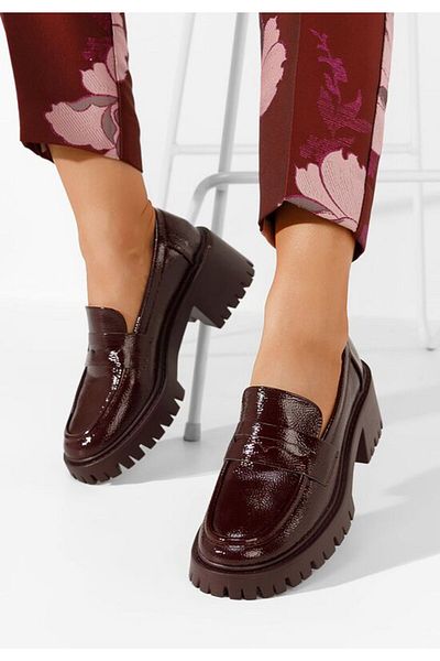 B T Shoes Elysia brown thick-soled loafers