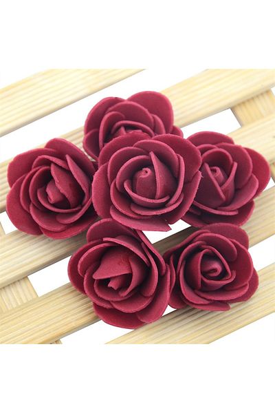 Choice 450PCS-480PCS Wine red About  480pcs-500pcs/3cm Mini PE Foam Rose Flower Head Artificial Rose Flower