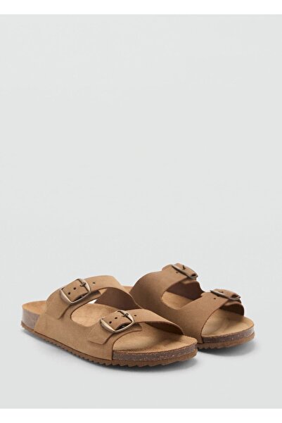 MANGO Kids Tokalı deri sandalet