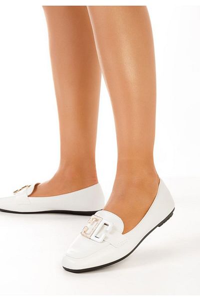 B T Shoes Mocasini dama eleganti Joyday albi