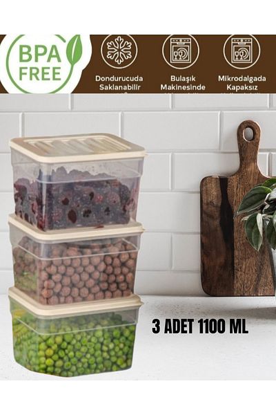 VİZYON Deep Refrigerator Organizer Set Refrigerator Organizer Storage Container Freezer Compatible Storage Container