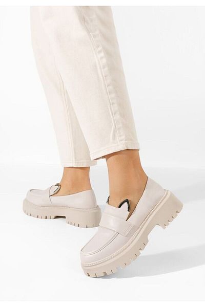 B T Shoes Mocasini cu talpa groasa Desiara bej