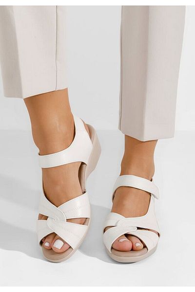 B T Shoes Sandale dama Makeda albe