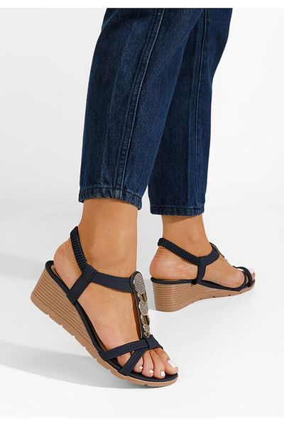 B T Shoes Sandale cu platforma Floretia navy