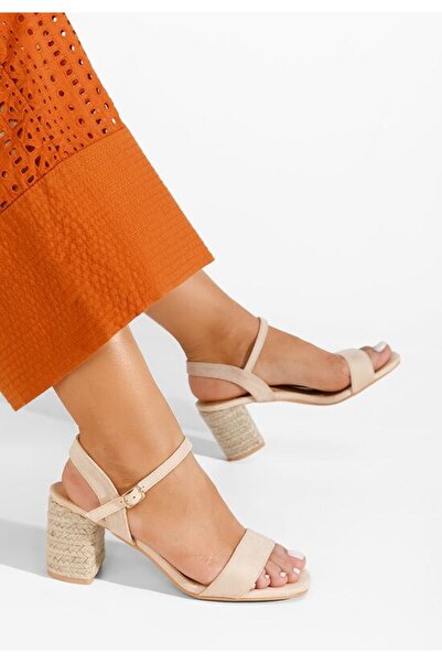 B T Shoes Sandale cu toc gros Timaresa bej