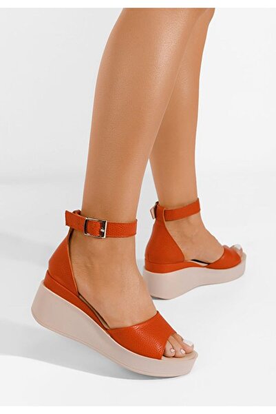 B T Shoes Sandale dama piele Salegia portocalii