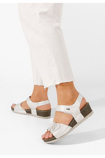B T Shoes Sandale cu talpa ortopedica Eliasea argintii
