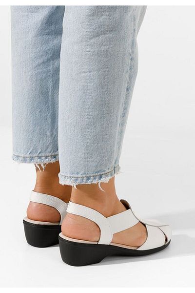 B T Shoes White Melona V4 low heel sandals