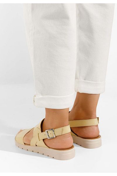 B T Shoes Sandale dama piele Oniega galbene