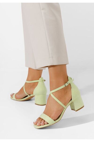 B T Shoes Sandale cu toc gros Lagoa lime