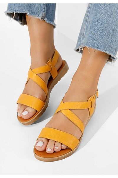 B T Shoes Sandale dama piele Tamala galbene