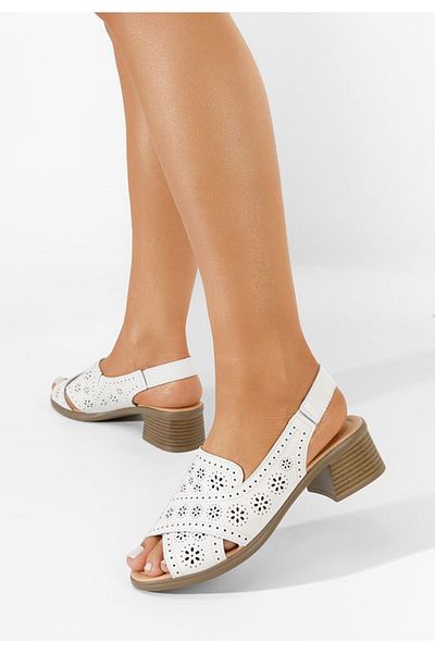 B T Shoes Women's Lisiana white leather sandals