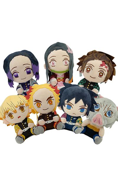 Choice 7PCS 20cm Japan Anime Demon Slayer Tomioka Giyu Kamado Tanjirou Kamado Nezuko Agatsuma Zenitsu Plush